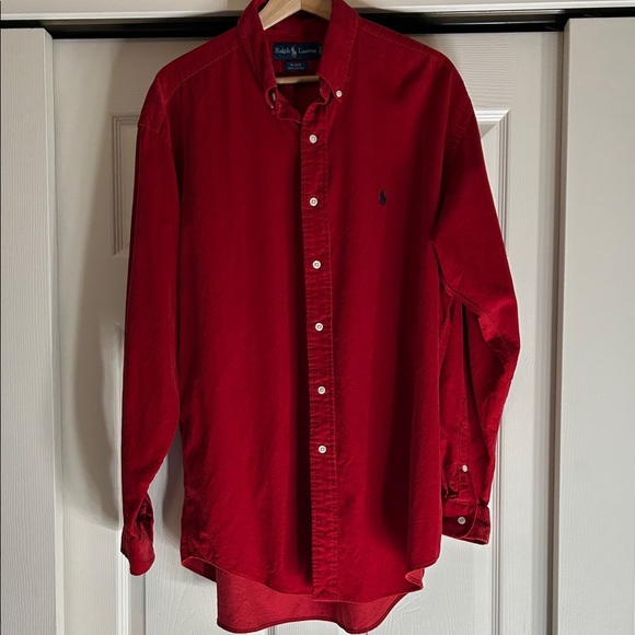 Polo Ralph Lauren Men's Blake Corduroy Bold Red Button-Down Shirt Size Large - Picture 2 of 12